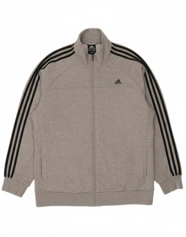 Adidas Mens Climalite Tracksuit Top Jacket 2XL Grey Flecked Cotton