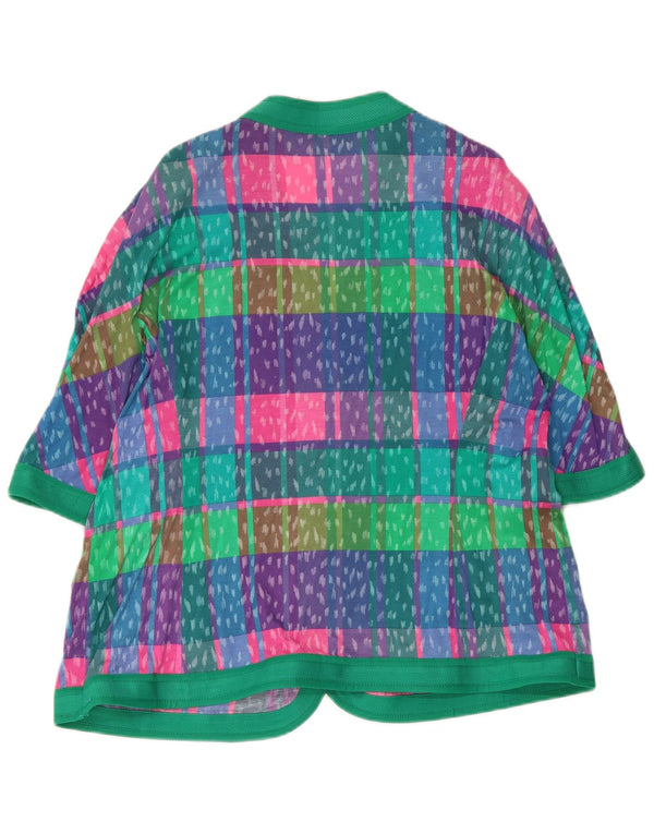 Liola Womens 4 Button Blazer Jacket UK 16 Large Multicoloured Check