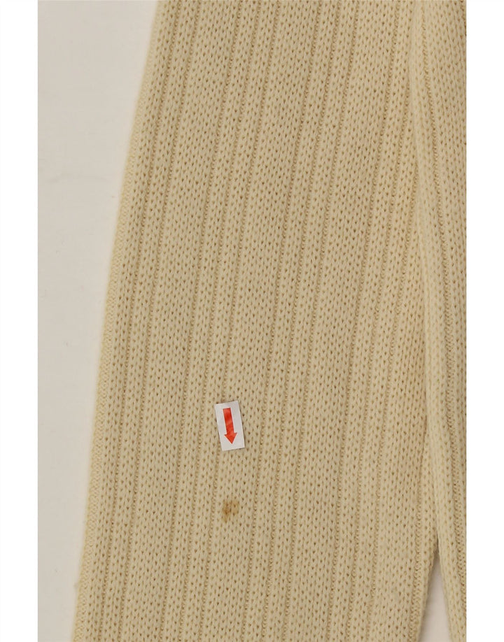 VINTAGE Womens Cardigan Sweater UK 14 Medium Beige Wool Vintage Vintage and Second-Hand Vintage from Messina Hembry 