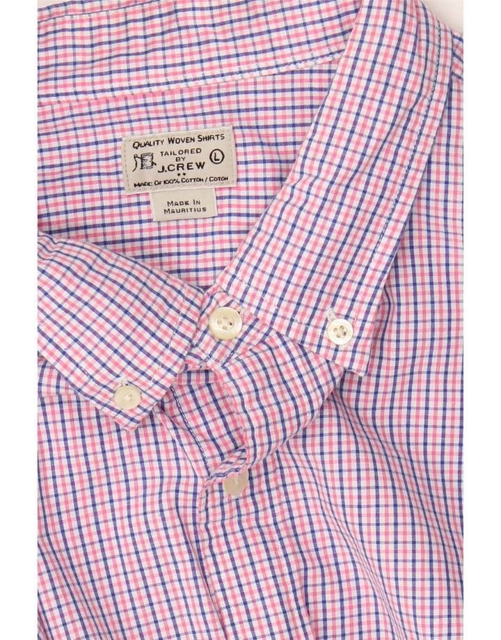J. CREW Mens Tailored Shirt Large Pink Check Cotton Vintage J. Crew and Second-Hand J. Crew from Messina Hembry 