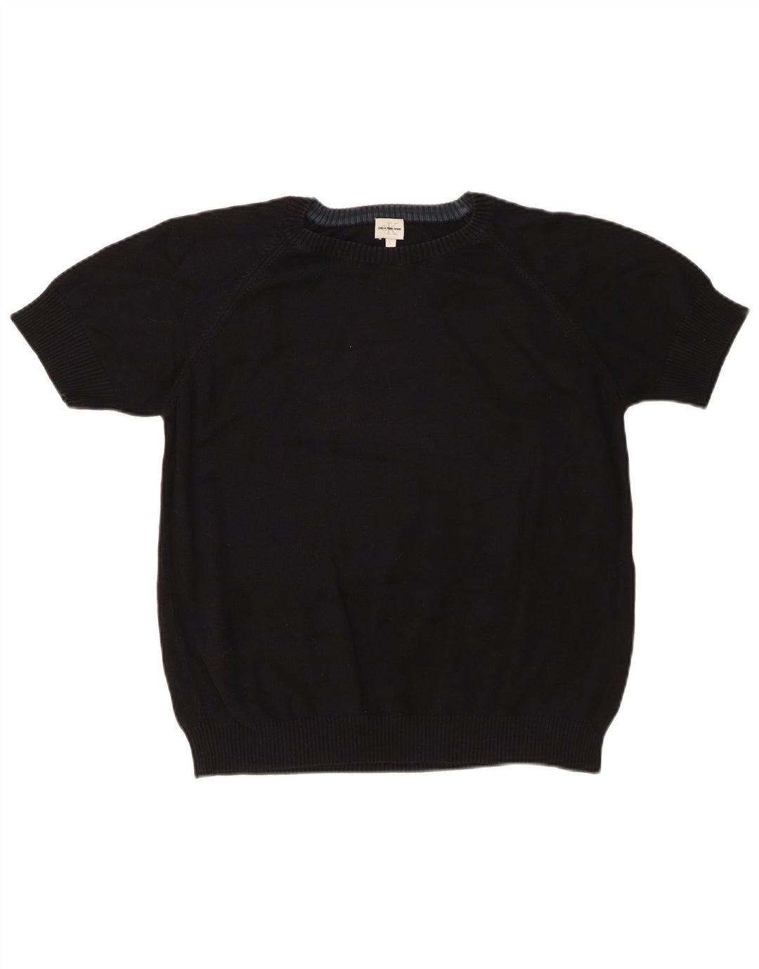 CALVIN KLEIN Womens Crew Neck Jumper Sweater UK 16 Large Black