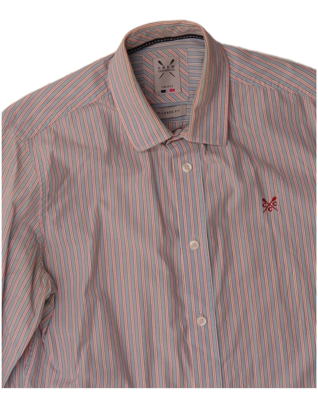 Crew Clothing Mens Tailored Fit Shirt Small Pink Striped Cotton