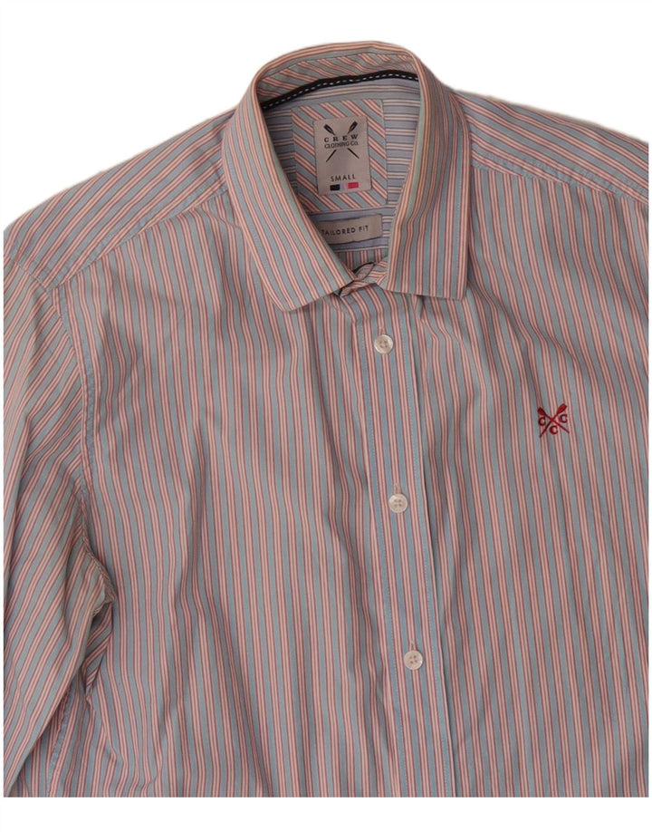 Crew Clothing Mens Tailored Fit Shirt Small Pink Striped Cotton