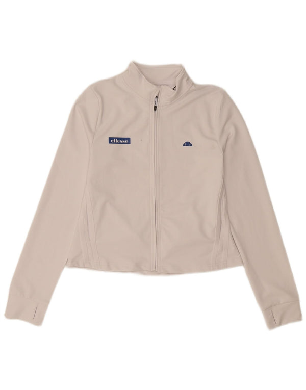 Ellesse Womens Tracksuit Top Jacket UK 10 Small White Polyester