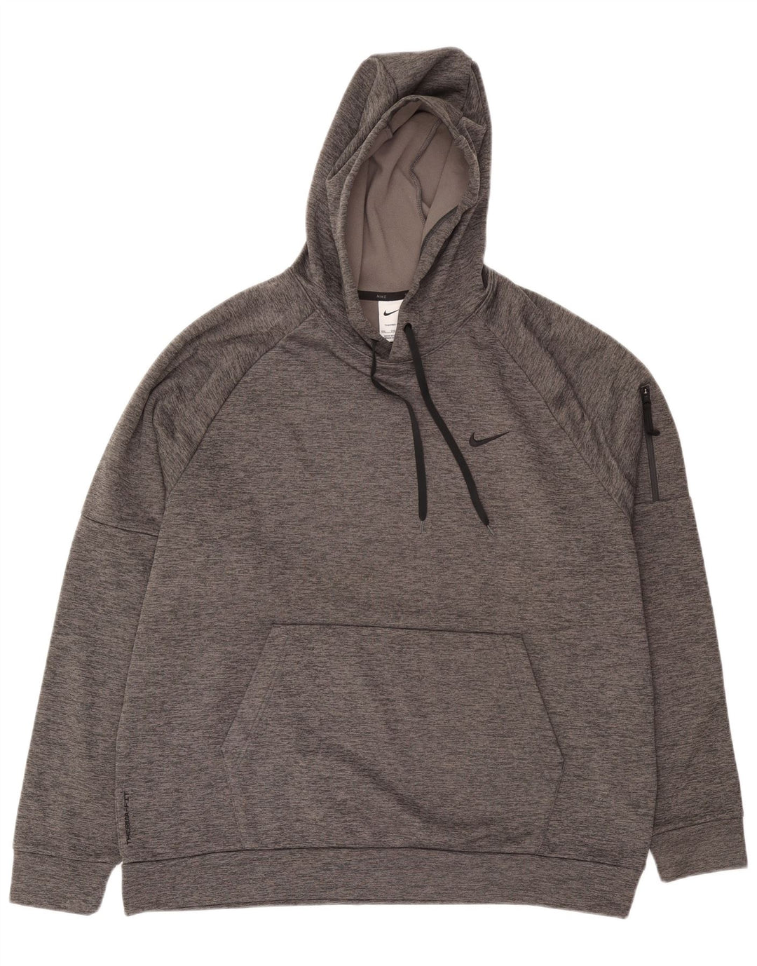 NIKE Mens Therma-Fit Hoodie Jumper 2XL Grey Polyester