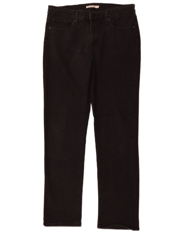 LEVI'S Womens 314 Shaping Straight Jeans W32 L32 Black Cotton