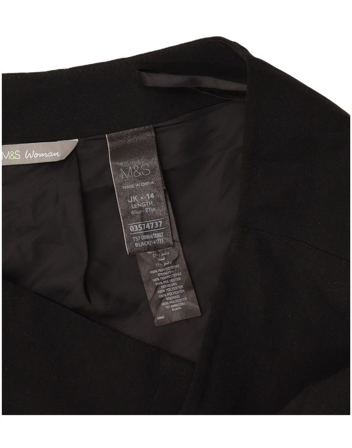 Marks & Spencer Womens Pencil Skirt UK 14 Large W32  Black Polyester