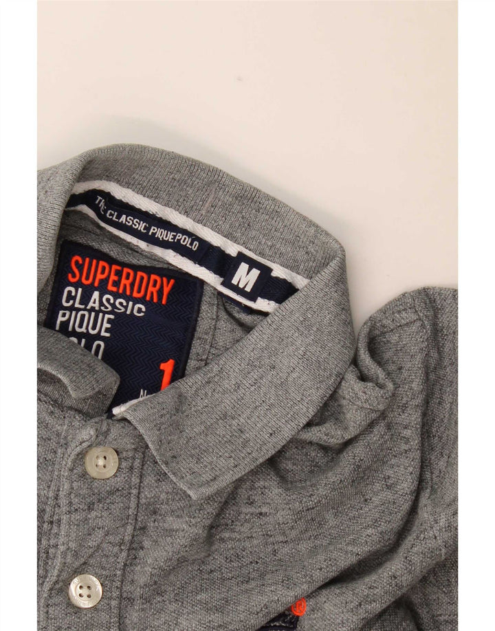Superdry Mens Polo Shirt Medium Grey Flecked