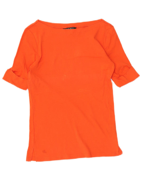 RALPH LAUREN Womens T-Shirt Top UK 10 Small Orange Cotton