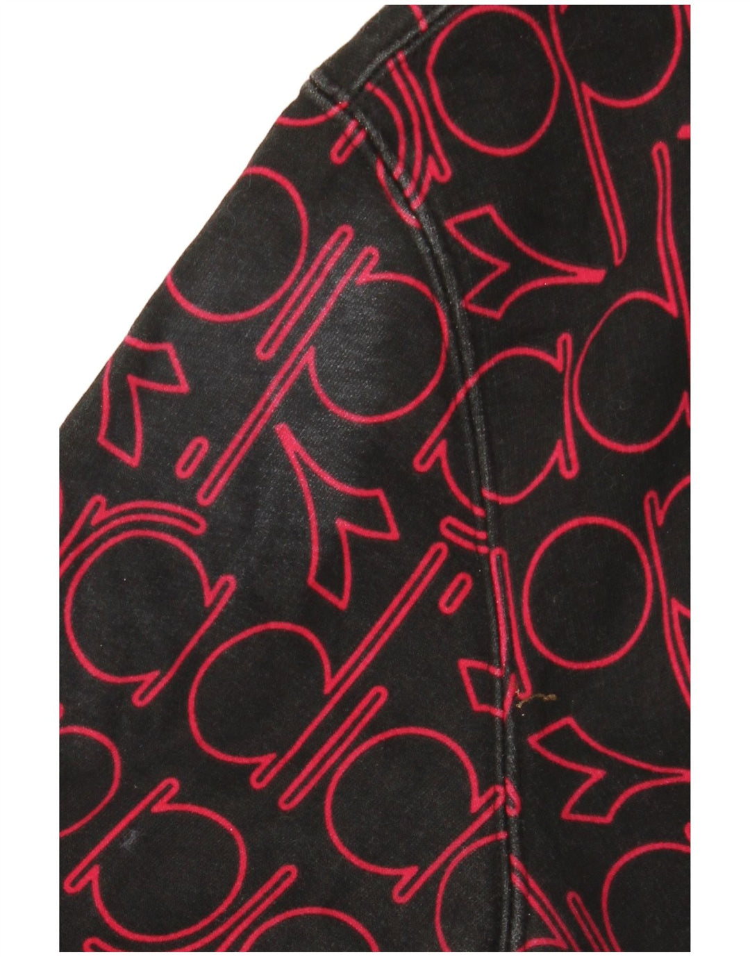 DIADORA Mens Graphic Hoodie Jumper Medium Black Cotton