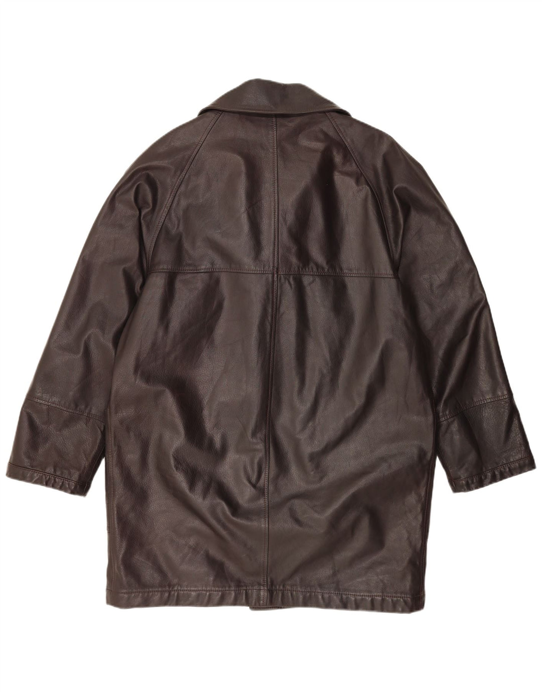 MABRUN Womens Oversized Leather Coat IT 50 XL Brown Leather