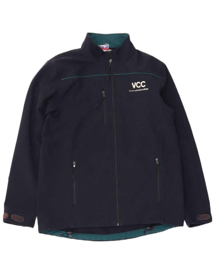 Champion Mens Graphic Windbreaker Jacket UK 38 Medium Navy Blue Polyester