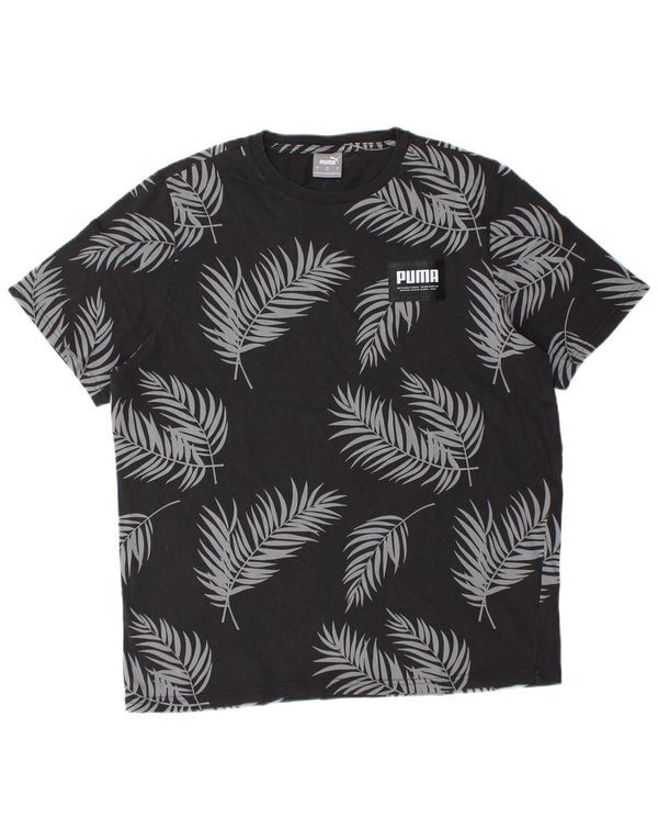 Puma Mens T-Shirt Top Large Black Floral Cotton