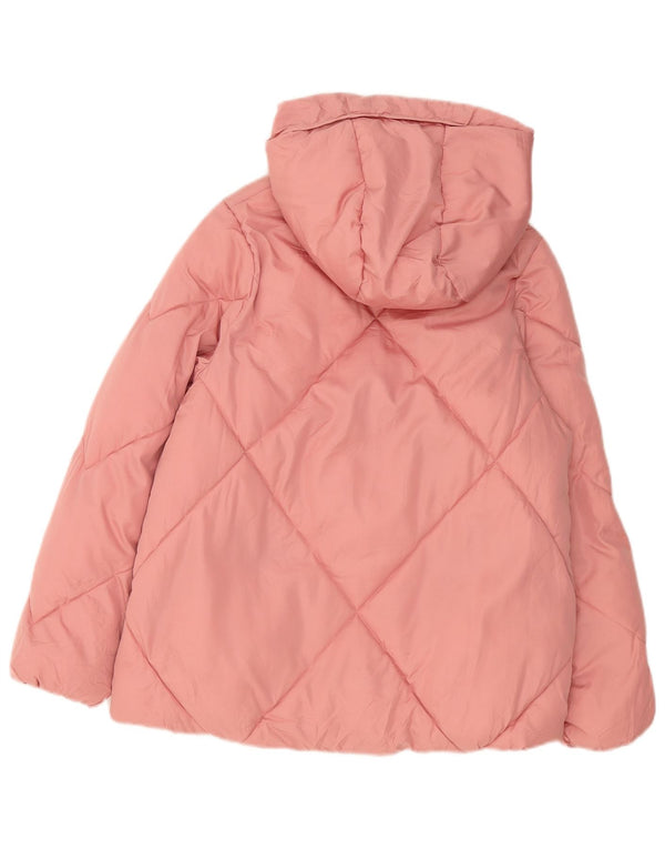 Zara Girls Hooded Padded Jacket 13-14 Years Pink Polyester