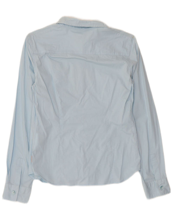 Calvin Klein Jeans Womens Shirt UK 14 Large Blue Cotton