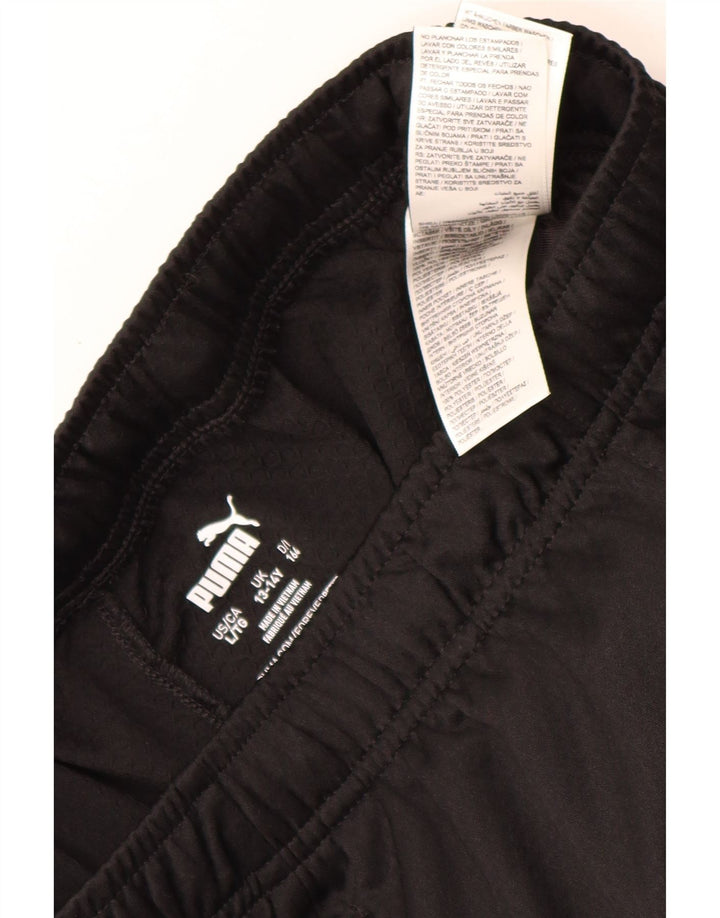 PUMA Boys Tracksuit Trousers 13-14 Years  Black Colourblock Polyester