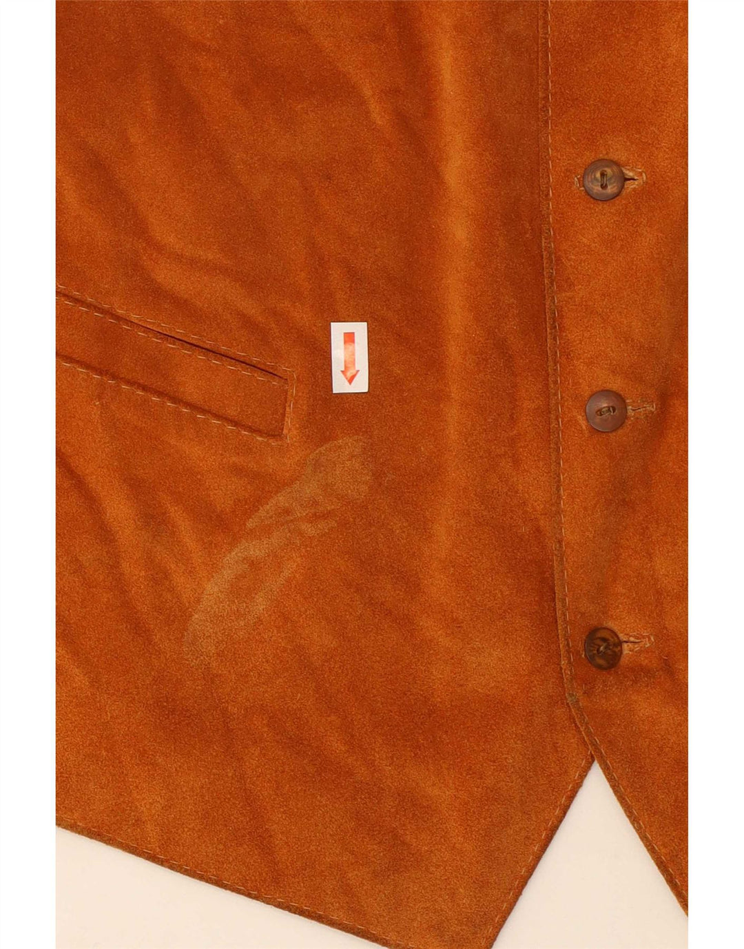 Vintage Mens Suede Waistcoat Small Brown