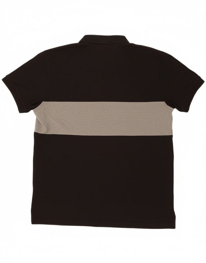 AMERICAN EAGLE Mens Standard Fit Polo Shirt Medium Black Colourblock