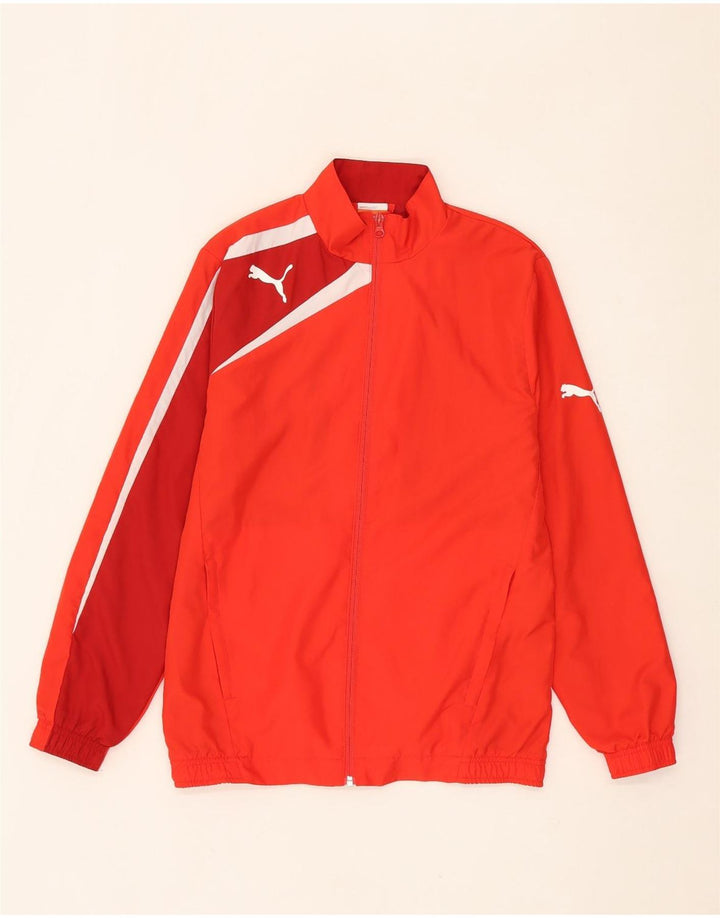 PUMA Boys Tracksuit Top Jacket 13-14 Years Red Colourblock Vintage Puma and Second-Hand Puma from Messina Hembry 