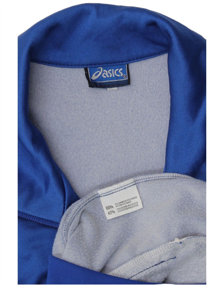 Asics Mens Graphic Tracksuit Top Jacket Medium Blue Polyamide