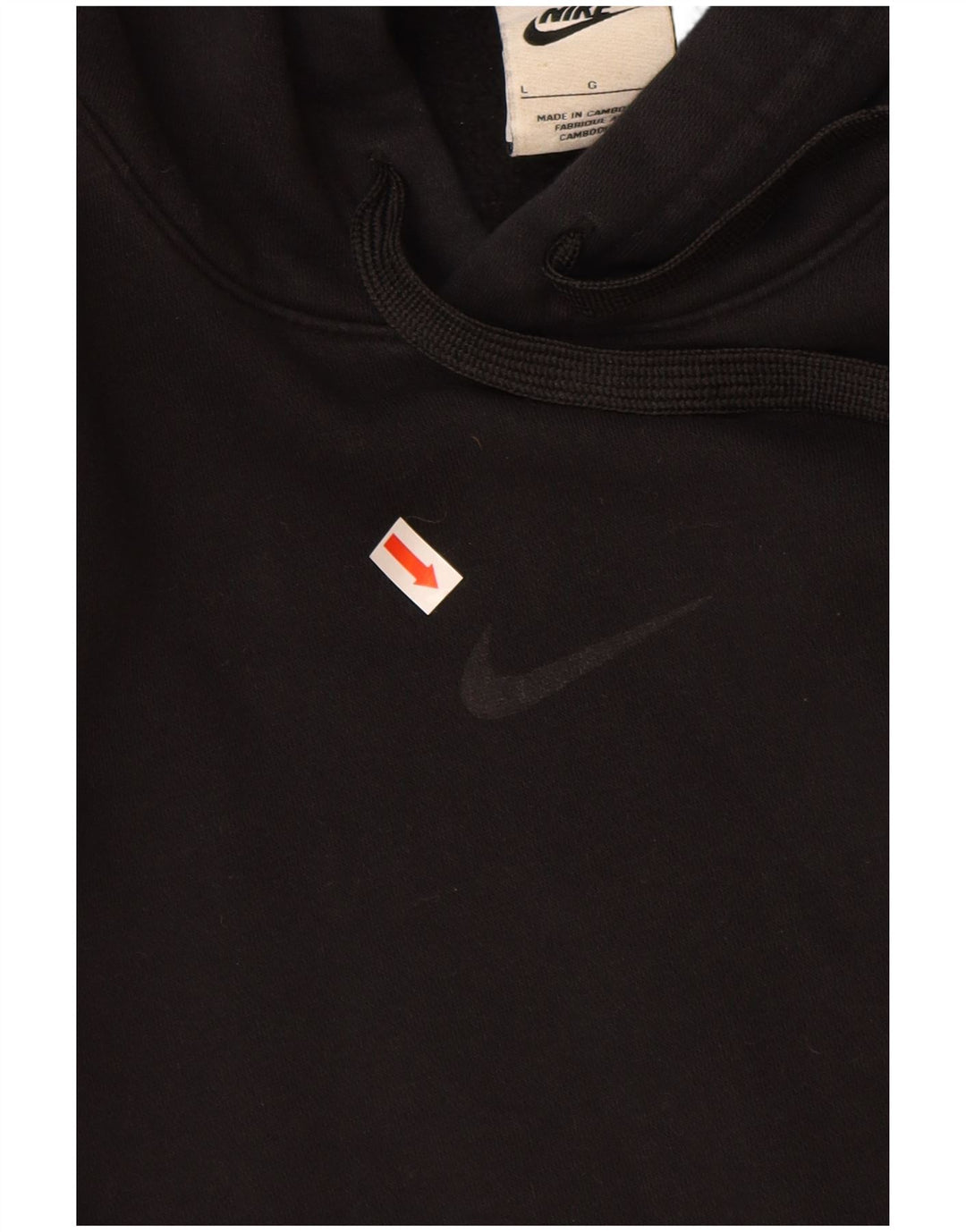 NIKE Mens Graphic Hoodie Jumper Large Black Cotton
