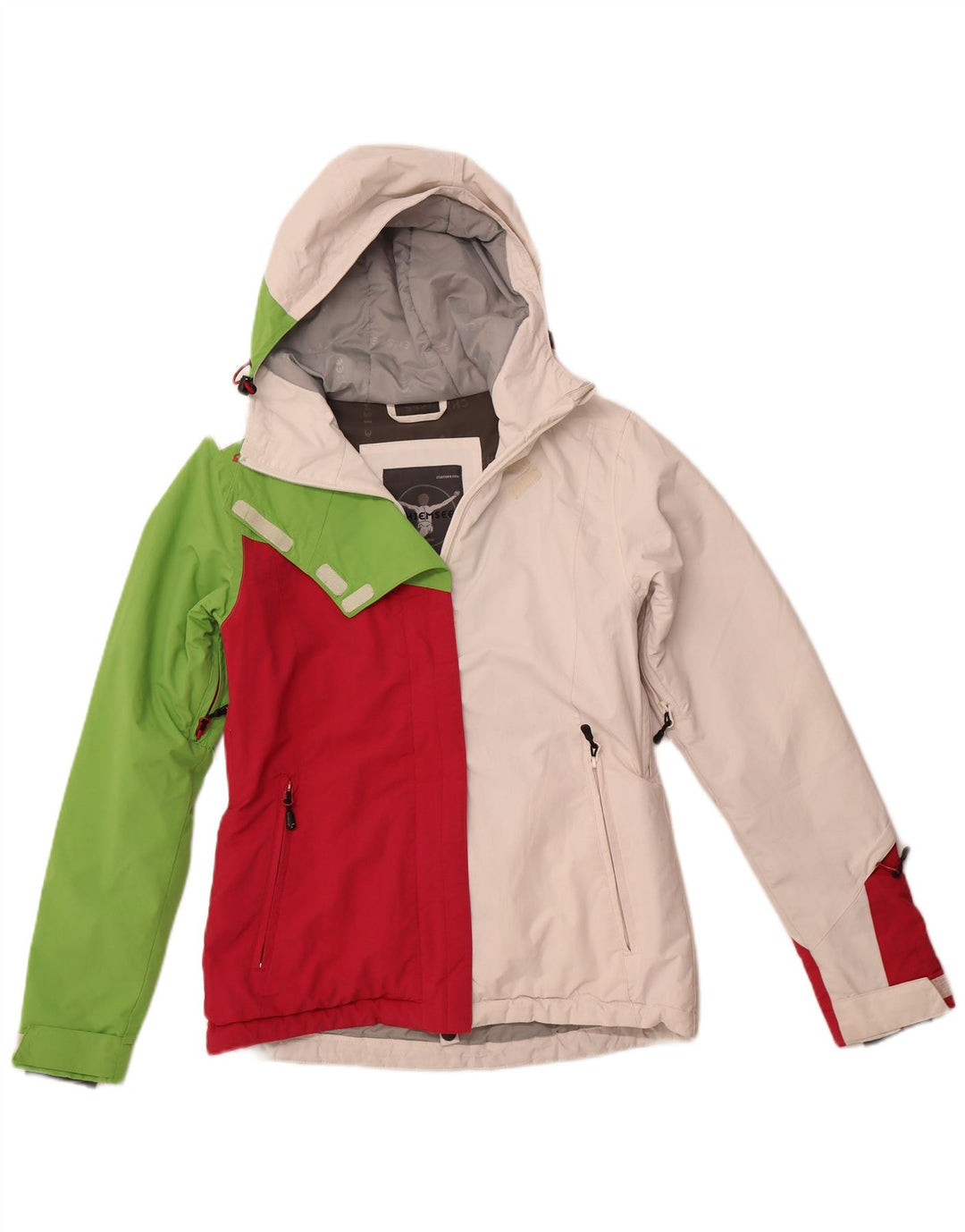 CHIEMSEE Womens Hooded Windbreaker Jacket UK 6 XS White Colourblock