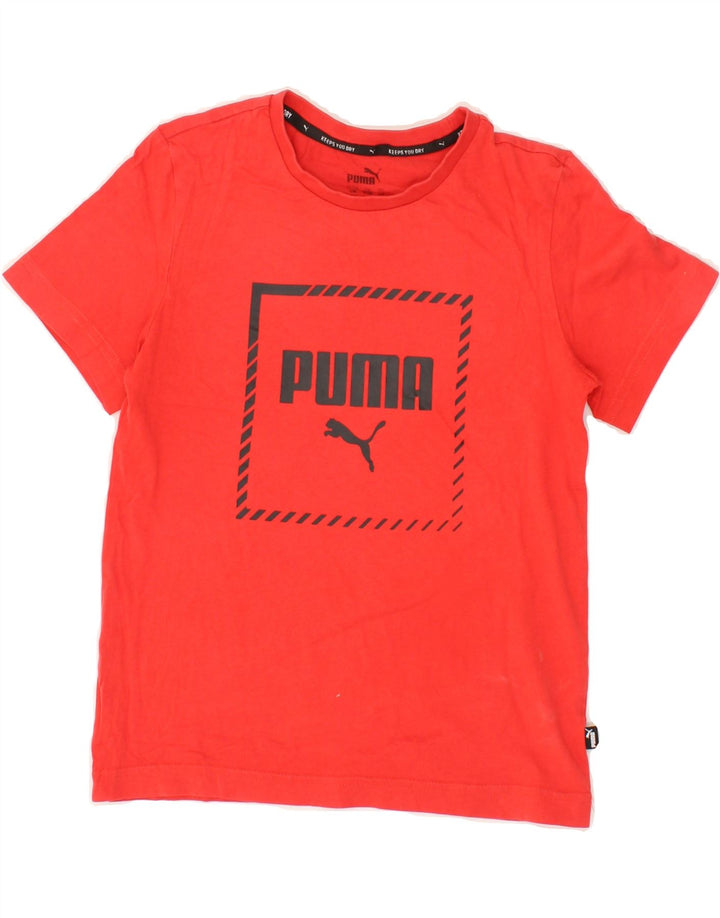 PUMA Boys Graphic T-Shirt Top 9-10 Years Red Vintage Puma and Second-Hand Puma from Messina Hembry 