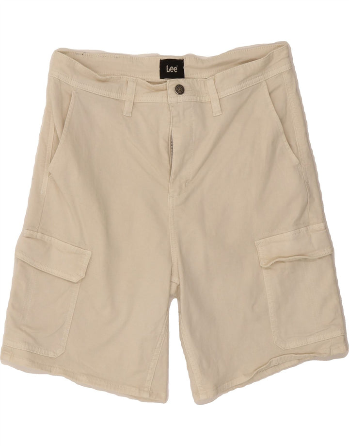 LEE Mens Cargo Shorts W32 Medium  Off White Cotton Vintage Lee and Second-Hand Lee from Messina Hembry 
