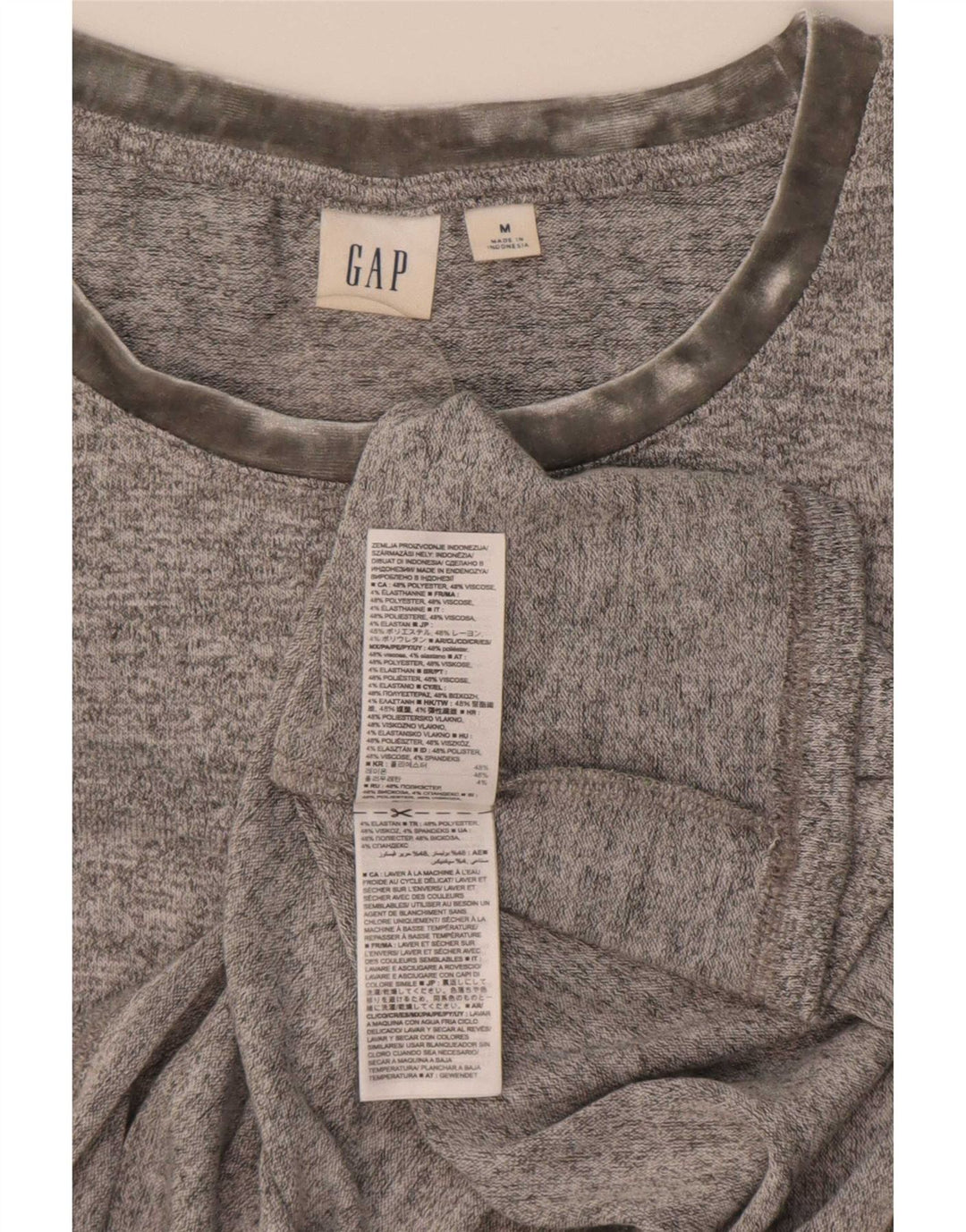 Gap Womens T-Shirt Top UK 14 Medium Grey Polyester