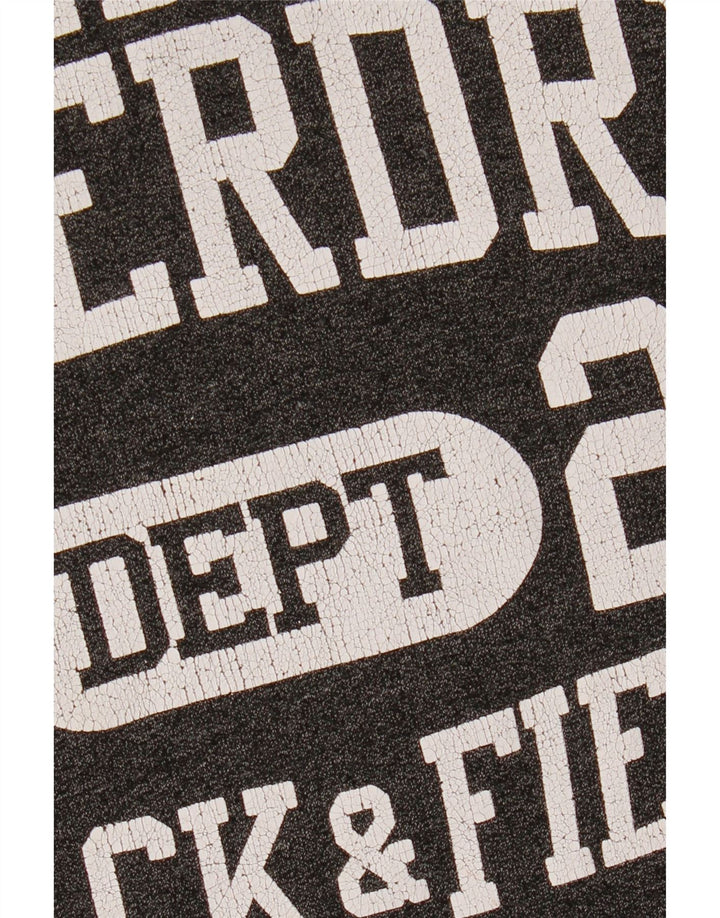 SUPERDRY Mens Track & Field Graphic Hoodie Jumper Large Grey Colourblock