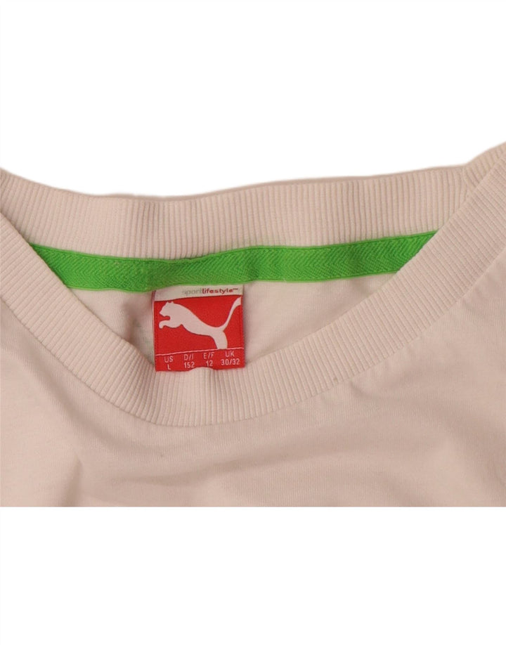 Puma Boys Graphic T-Shirt Top 11-12 Years White