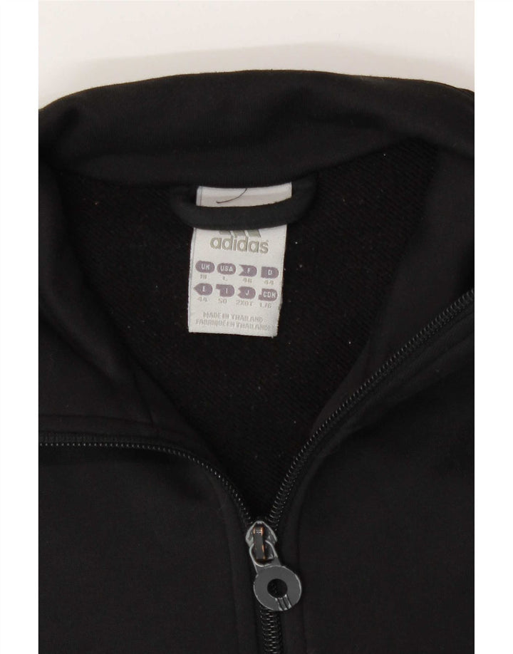 Adidas Womens Tracksuit Top Jacket UK 18 XL Black Polyester