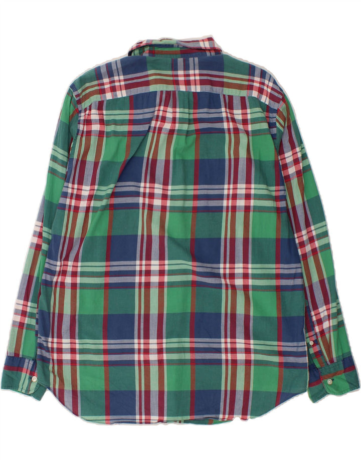 J. CREW Mens Tailored Shirt Large Green Check Cotton Vintage J. Crew and Second-Hand J. Crew from Messina Hembry 
