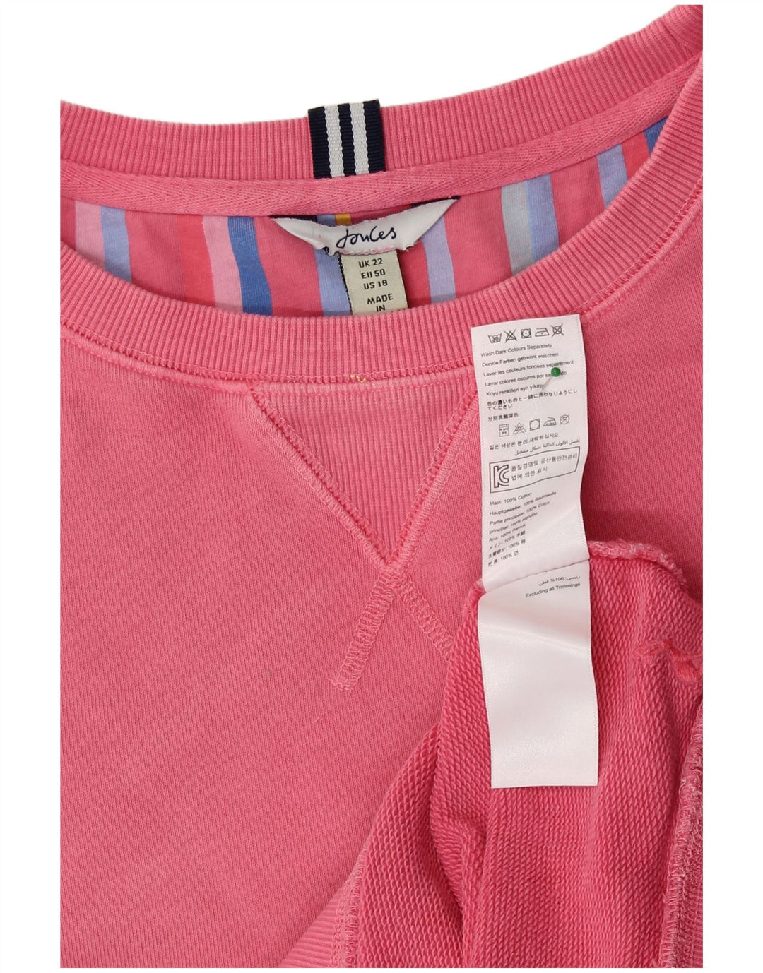 JOULES Womens Sweatshirt Jumper UK 22 3XL Pink Cotton
