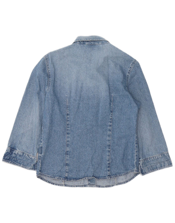 MAX & CO. Womens 3/4 Sleeve Denim Shirt IT 46 Large Blue Cotton