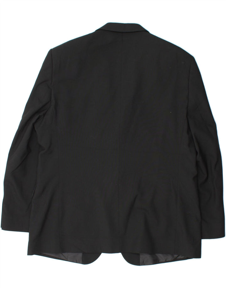 MARKS & SPENCER Mens 2 Button Blazer Jacket UK 44 2XL Black Polyester Vintage Marks & Spencer and Second-Hand Marks & Spencer from Messina Hembry 