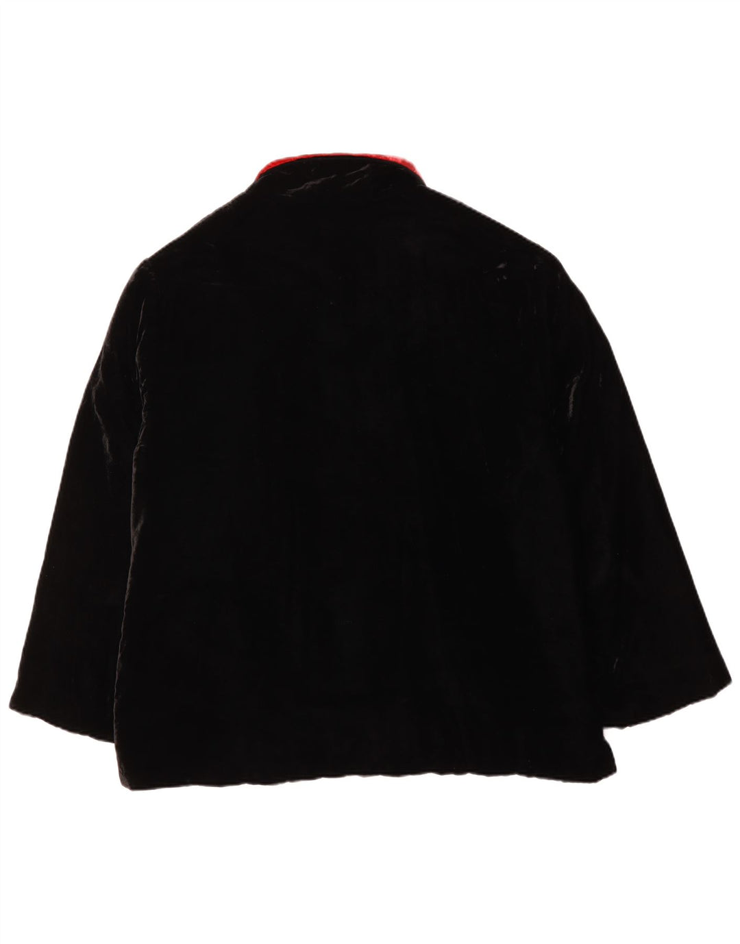 VINTAGE Womens Velvet Bomber Jacket UK 20 2XL Black