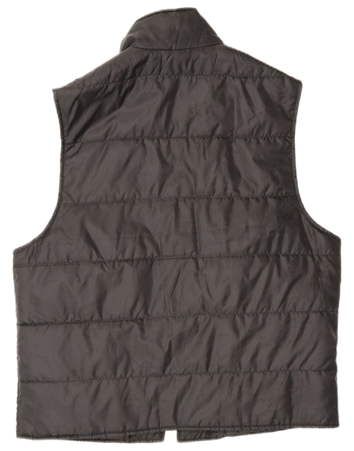 Vintage Womens Padded Gilet IT 52 XL Black Polyester