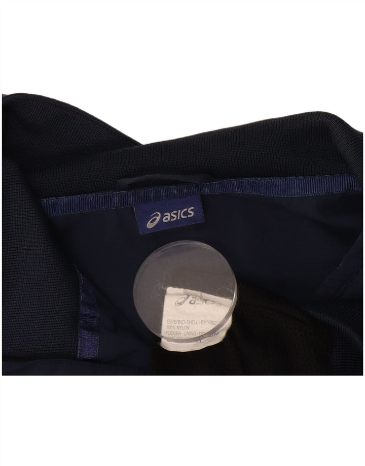 ASICS Mens Bomber Jacket UK 40 Large Navy Blue Nylon