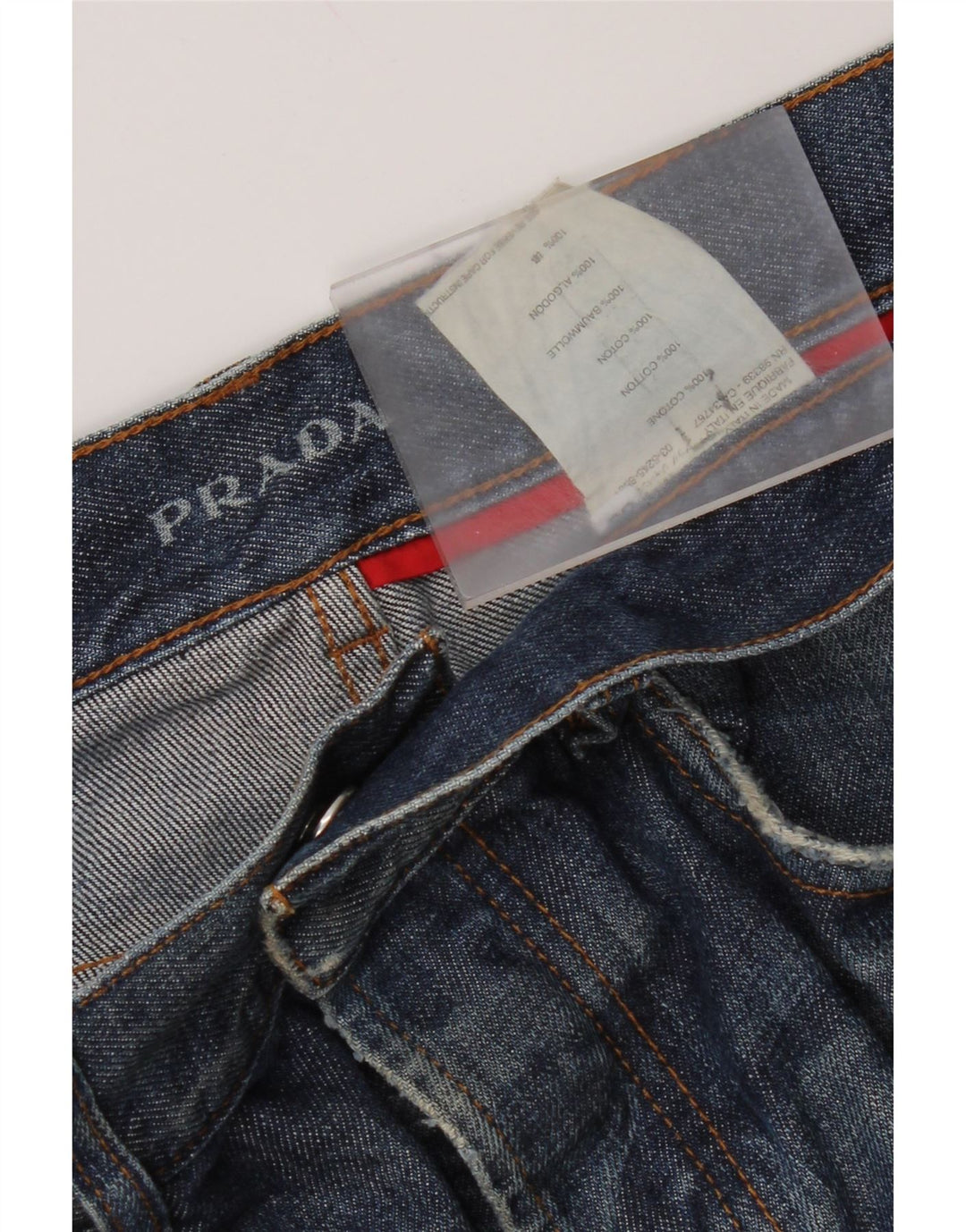 Prada Mens Straight Jeans W33 L30 Blue Cotton