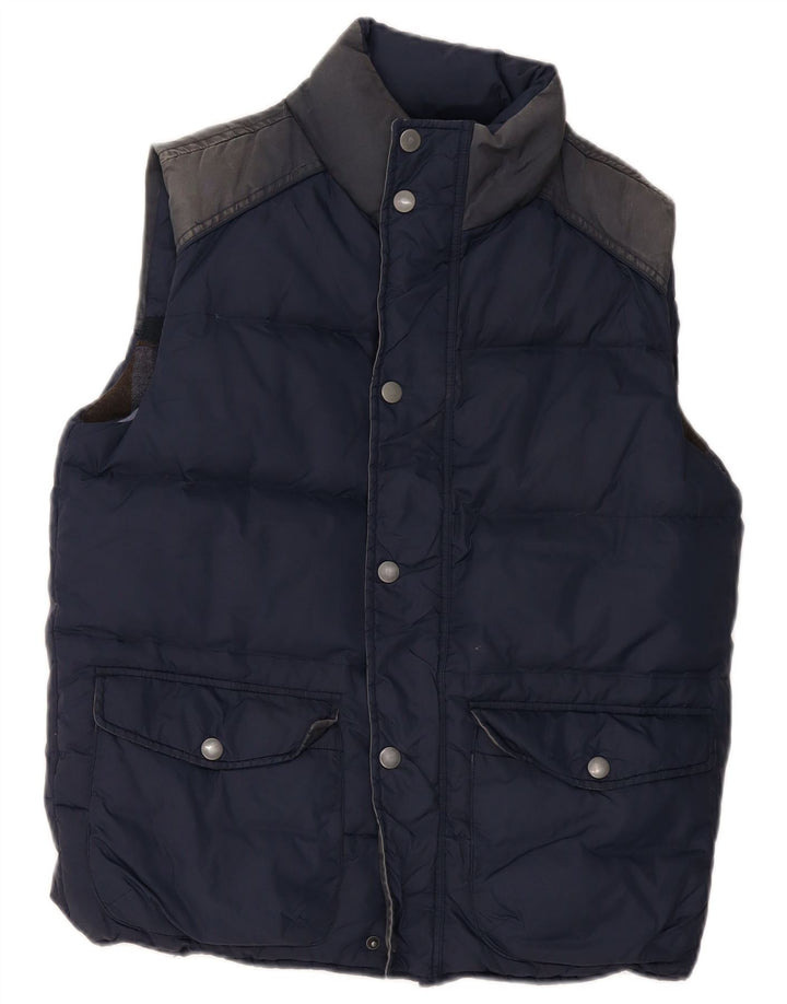 FAT FACE Mens Padded Gilet UK 38 Medium Navy Blue Colourblock Nylon