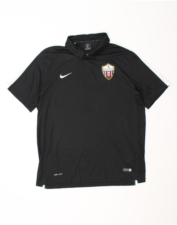 Nike Mens Dri Fit Graphic Polo Shirt Large Black Colourblock Polyester
