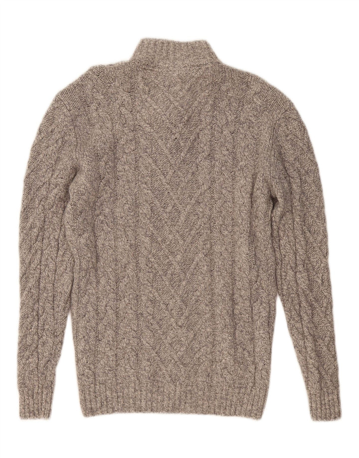 WESTBURY Mens Button Neck Jumper Sweater Medium Grey Wool