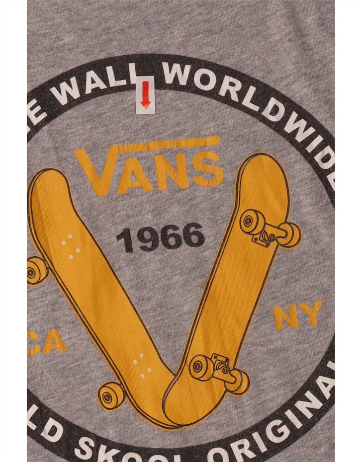 Vans Boys Classic Fit Graphic T-Shirt Top 12-13 Years Large Grey Cotton