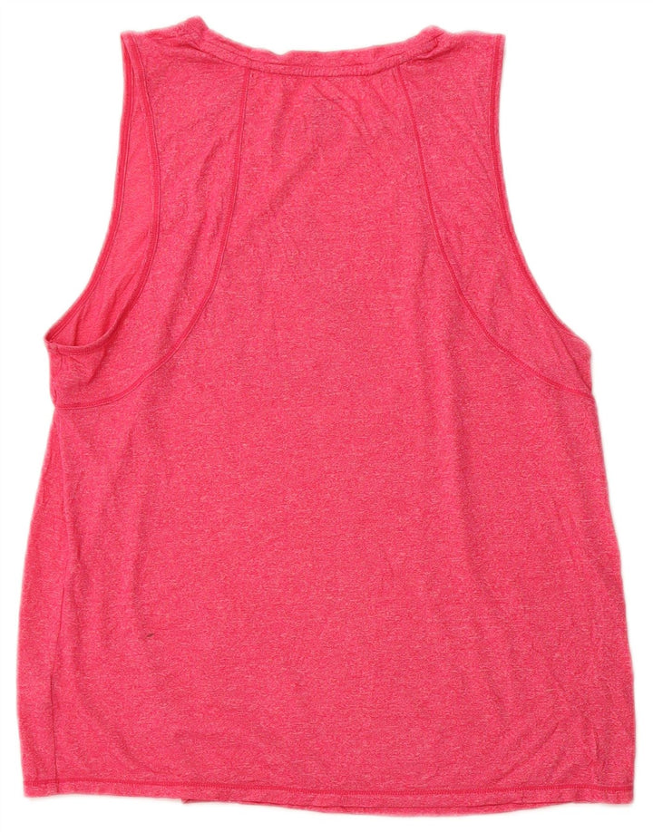 REEBOK Womens Graphic Vest Top UK 14 Large Pink