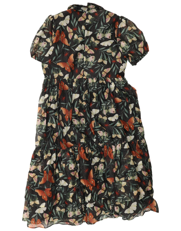Disturbia Womens Abstract Pattern Tiered Dress UK 20 2XL Green Butterfly