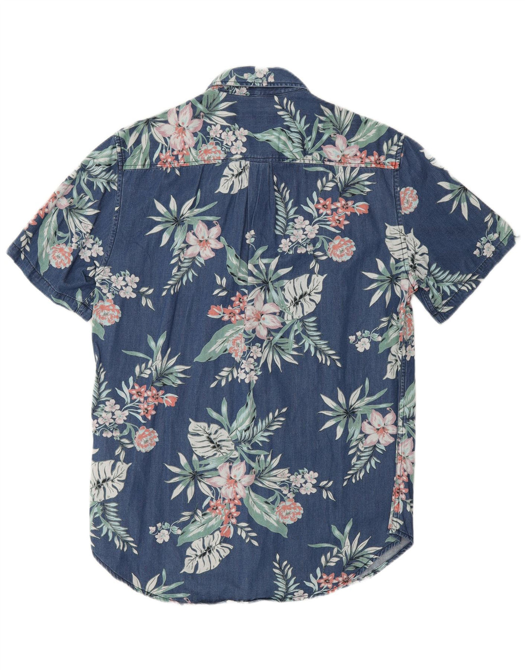 SUPERDRY Mens Short Sleeve Shirt Medium Navy Blue Floral Viscose