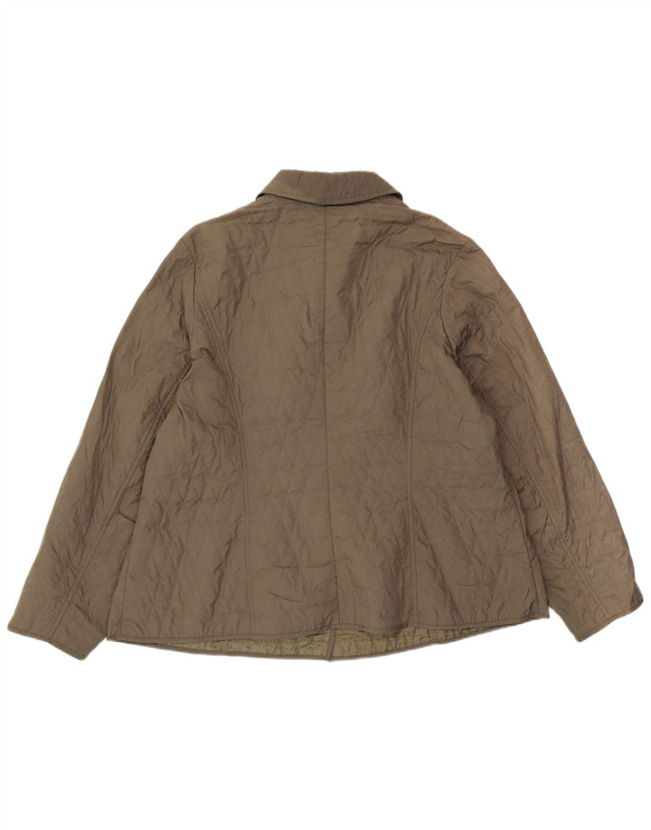 Marks & Spencer Womens Quilted Jacket UK 22 3XL Green Polyester