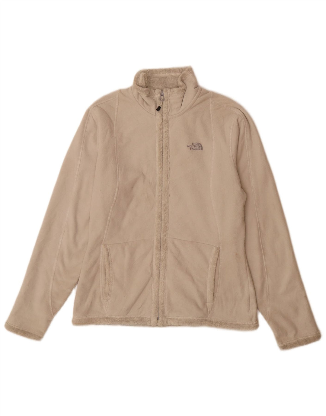 The North Face Womens Tracksuit Top Jacket UK 14 Medium Beige Polyester