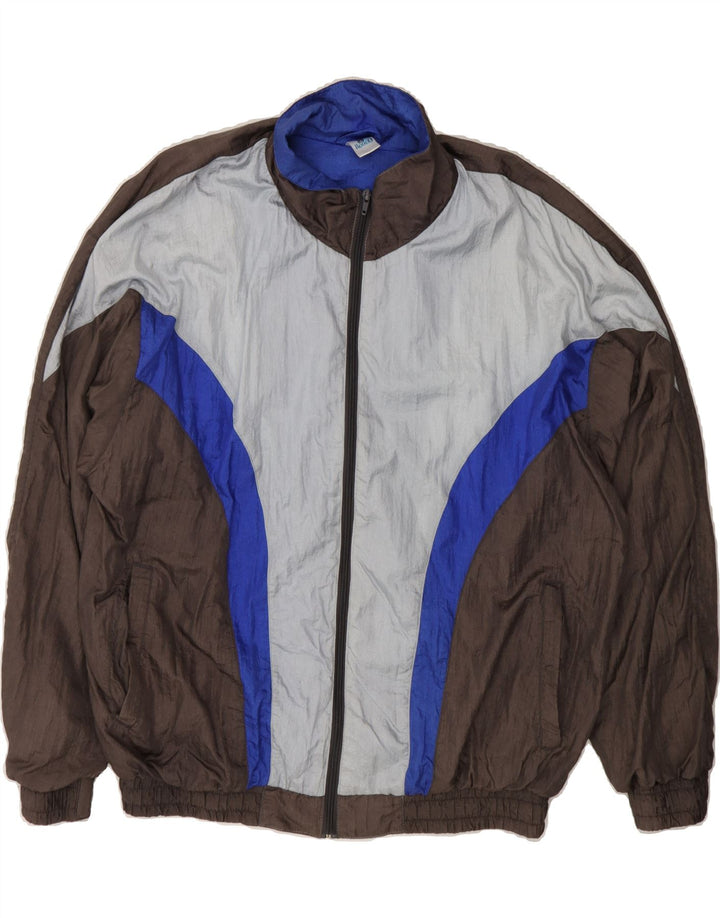 RODEO Mens Tracksuit Top Jacket Large Grey Colourblock Polyester Vintage Rodeo and Second-Hand Rodeo from Messina Hembry 